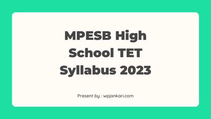 Mpesb High School Tet Syllabus 2023 Min