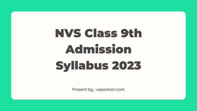 Nvs class 9th admission syllabus 2023 min