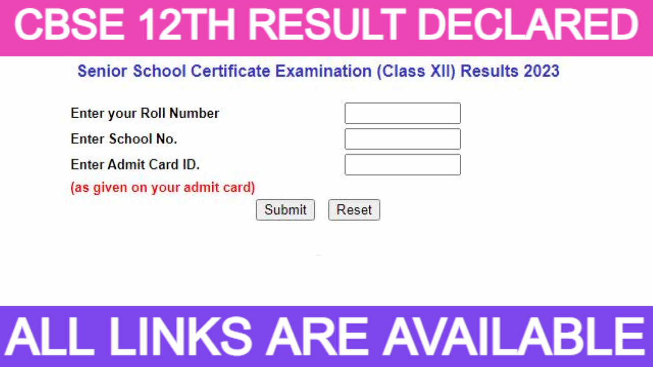 CBSE 12TH 2023 RESULT DECLARED CHECK NOW (LINK WORKING) THUMBNAIL