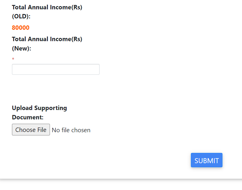 Family Id Correction Module Income Request 2